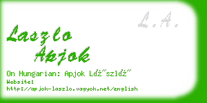 laszlo apjok business card